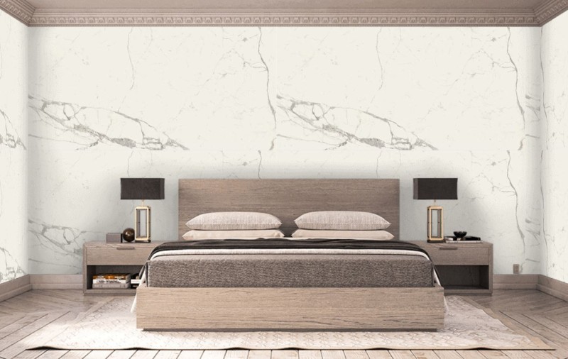 Spiek kwarcowy wiełkoformatowy marmur biały z szarymi żyłami Marazzi Grande Statuario Matt 120x240 36891