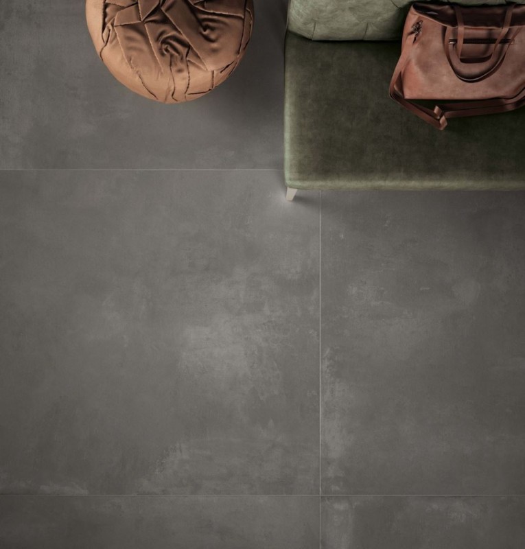 Płytka podłogowa salon beton grafitowy przetarty ABK Lab325 Base Pepper Ret 80x80 87538