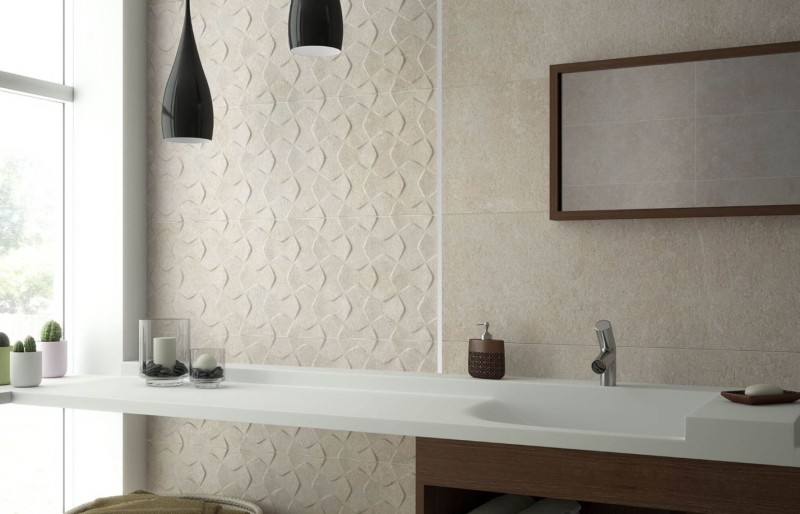 Płytki ścienne beżowe 3D Saloni Way Break Beige CKZ610 30x90 83668