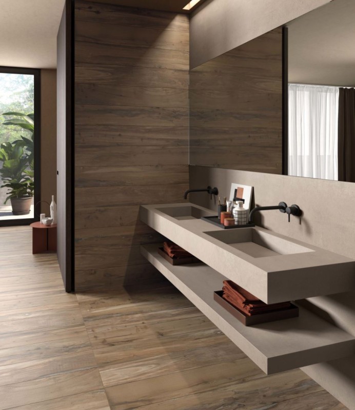 Płytka podłogowa drewno brąz beż szara salon ABK Nest Oak Rett PF60002741 20x120 86965