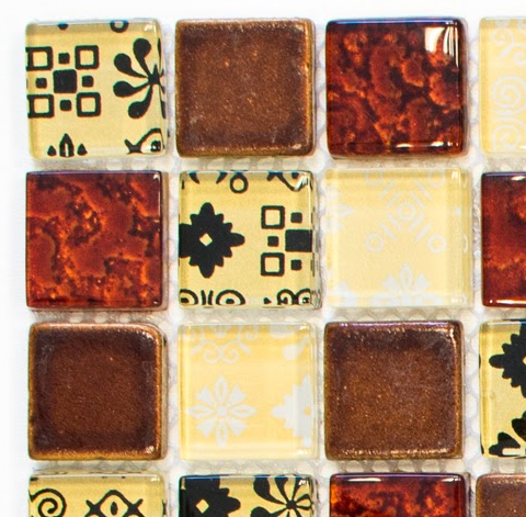 Mozaika mix szkło kamień mały kwadrat patchwork kolorowy wzór Metropol MM 1196 30,0 x 30,0 80295