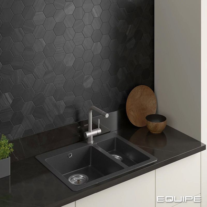 Equipe Lithos Dark 11,6x10,1 płytki gresowe heksagonalne imitujące kamień 127957