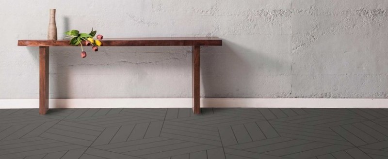 Płytki podłogowe fracuska jodełka grafite Wow Floor Tiles Chevron B Floor R9 Graphite Matt 10x52 101339