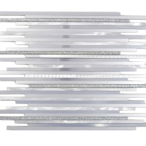 Mozaika stal długie swiecące srebrne paseczki Metropol MM 0266 27,2 x 39,0