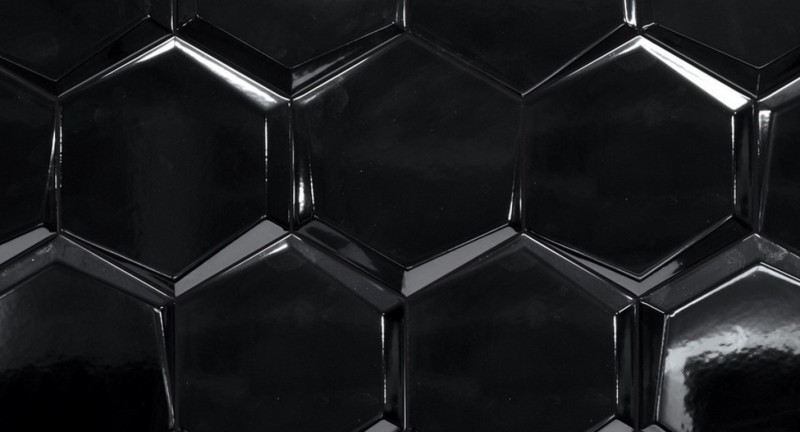 Płytki hexagonalne Dekus Cuna Negro Brillo 17x15 25399