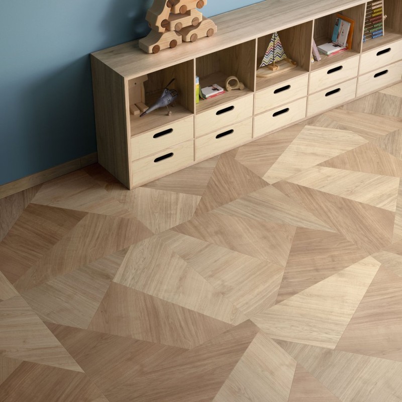 Gres drewno parkiet dworcowy brąz złoty dąb Sant Agostino Primewood Mix 90x90 79920