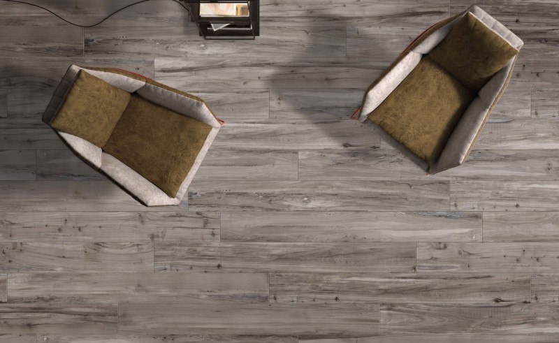 Listwa przypodłogowa drewno szara beżowa salon ABK Nest Batt Taupe Rett PF60003229 6,5x120 87002
