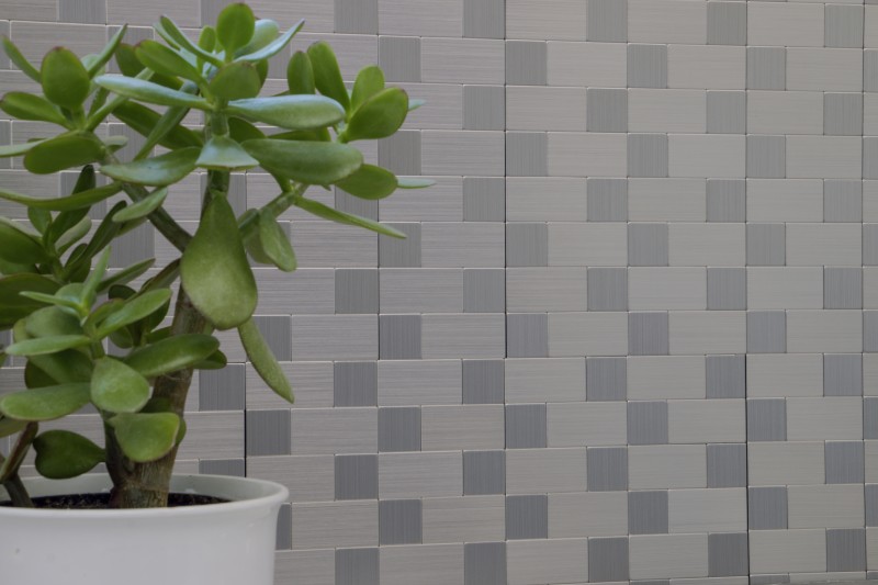 Mozaika srebrna aluminiowa mix kwadrat prostokąt Metropol MM 0113 30,5 x 30,5 79250
