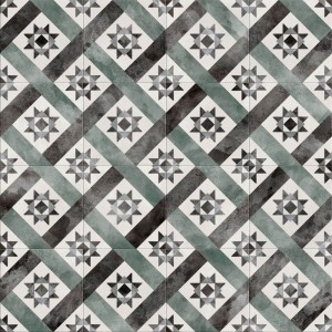 Płytka podłogowa do przedpokoju zielona klasyczny ornament ABK Play Classic Sage 20X20