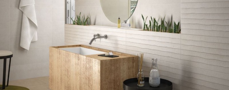 Płytki 3D szare fały Saloni Sunset Blanco Blind Ceniza CTF713 40x120 83699