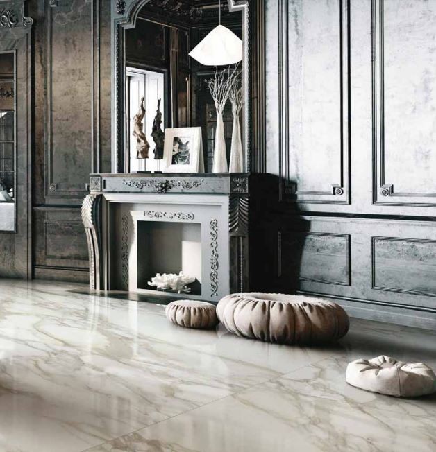 Płytki podłogowe Duże marmur biały ze złotą nitką połysk Florim Rex Etoile de Rex Étoile Creme Gloss 160x320 96184