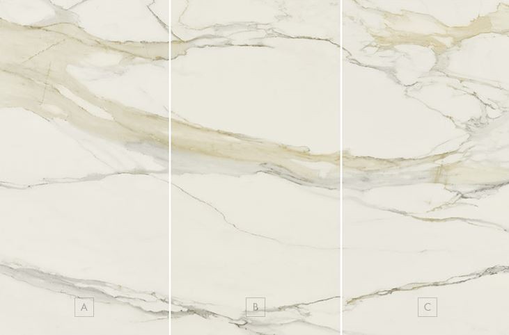 Płytki białe marmur Florim Rex Classici di Rex Calacatta Gold Chain Gloss A+B+C 360x240 96704