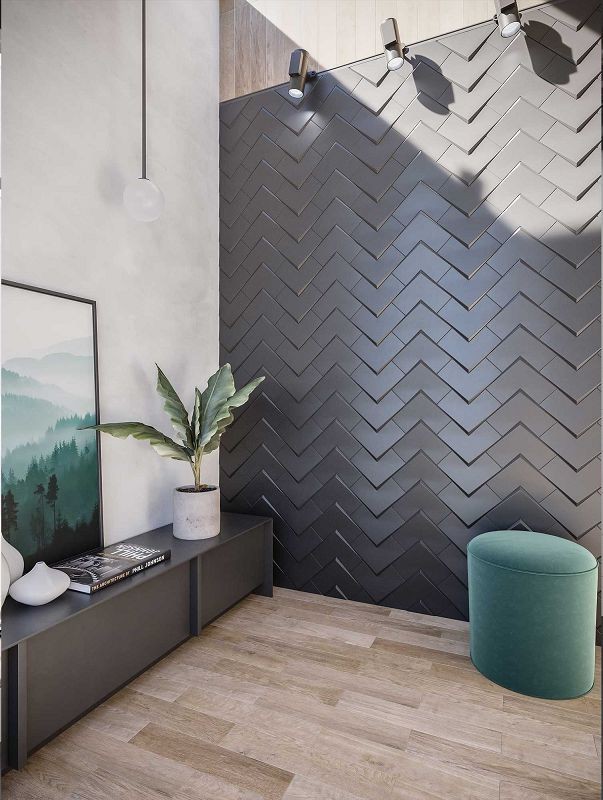 WOW Boho Elle Black Matt 20x20 płytka ścienna 157858