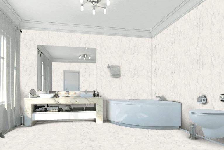 Gres marmur mały kwadracik biały szare żyłe Fioranese Marmorea Marmorea Bianco Statuario połysk 15x15 70507