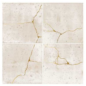 WOW Enso Kintsugi Ivory 12,5x12,5 płytka ścienna dekor