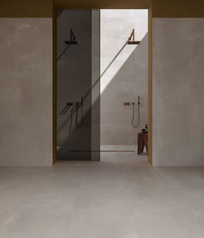 Płytka wiełki format podłogowa salon beton jasno szary ABK Lab325 Base Ash Ret 3056 120x280 87417