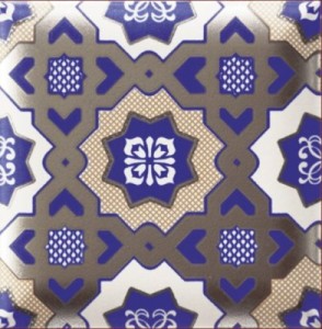 Płytki orientalny wzór granatowe or Nilo Blu 15x15