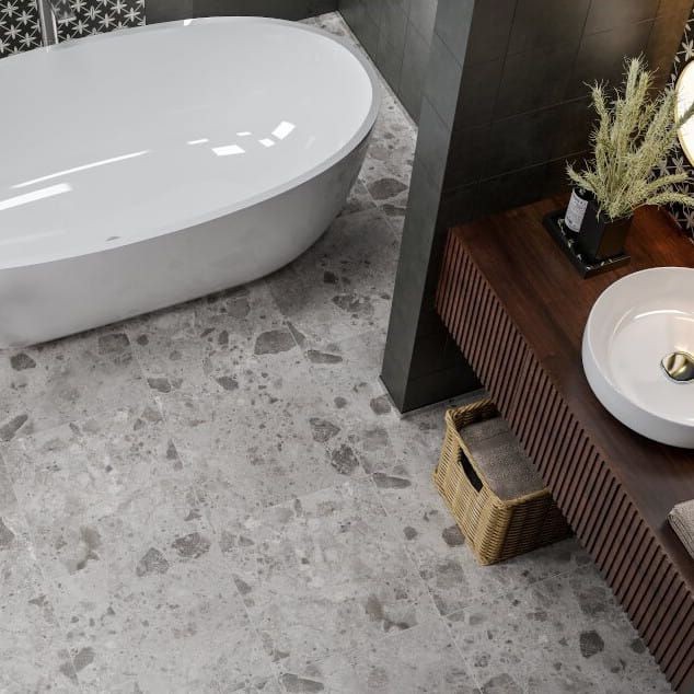 Ambra Grey 60x60 płytka gresowa imitująca lastryko 108418