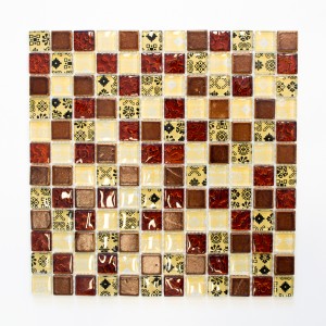 Mozaika mix szkło kamień mały kwadrat patchwork kolorowy wzór Metropol MM 1196 30,0 x 30,0