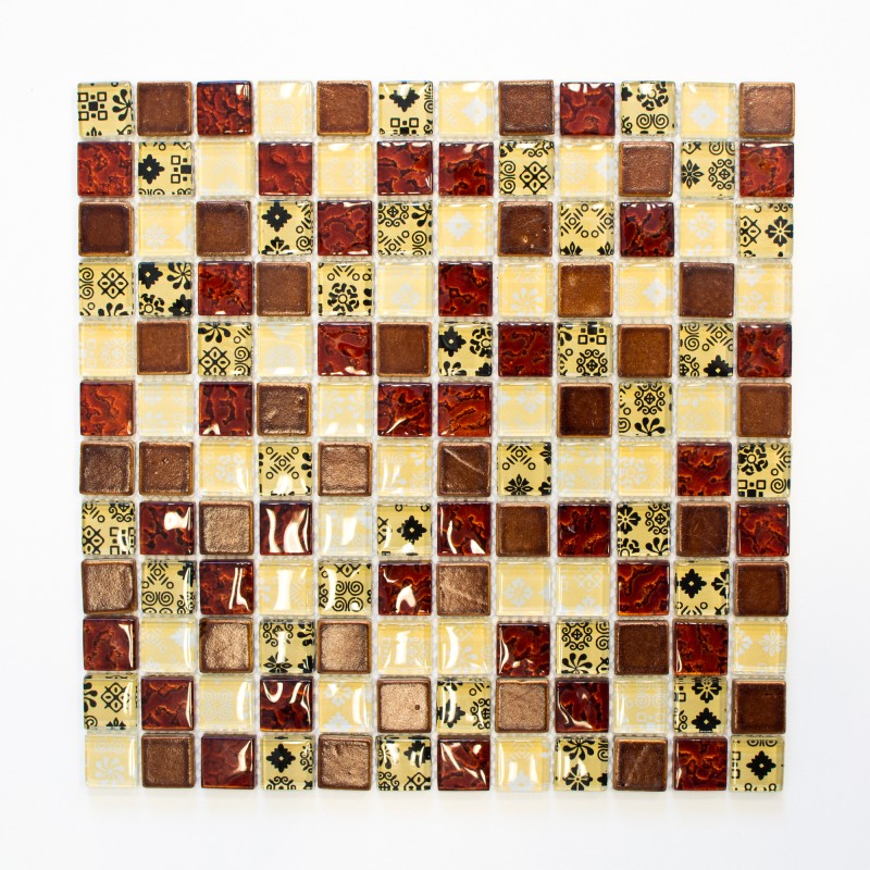 Mozaika mix szkło kamień mały kwadrat patchwork kolorowy wzór Metropol MM 1196 30,0 x 30,0 80297