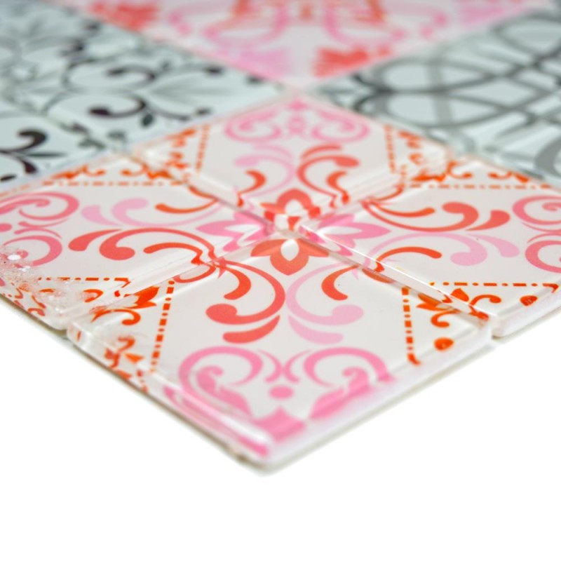Mozaika szkło patchwork czarna czerwona Metropol MM 0566 30,0x 30,0 103452