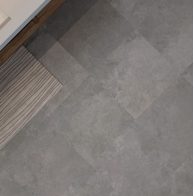 Płytki podłogowe wielkoformatowe szary beton ABK Alpes Lead 80x80 52126