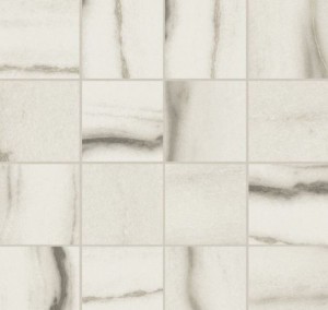 Mozaika podłogowa marmur biały z żyłą Florim Rex Prexious of Rex White Fantasy Moz Gloss 30x30