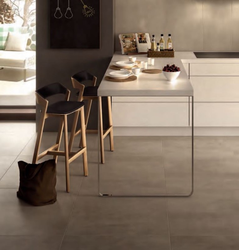 Płytki beżowe imituące beton Casalgrande Padana Beton Sand 75,5x75,5 38050