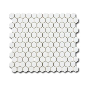 Mozaiki gres heksagonalne białe połysk mała kostka El Casa Hexagon Blanco Shine 26x30