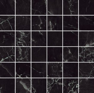 Mozaika podłogowa marmur czarny z białą złotą żyłą kostki Gardenia Orchidea Unique Marmi Mos.T36 Infinity Black 33,3 × 33,3
