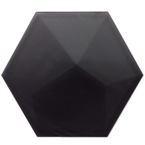 Antonus Heksagon Piramidal Negro Mate 17x15 płytka ścienna