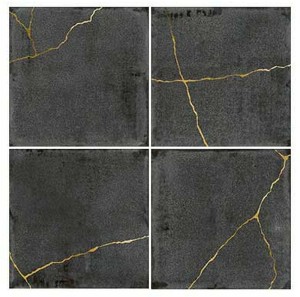 WOW Enso Kintsugi Graphite 12,5x12,5 płytka ścienna dekor