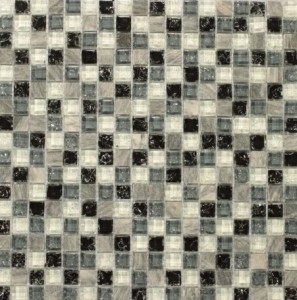 Mozaika mix przezroczysta czarna czsara potłuczone szkło Dell Arte Aosta 30x30