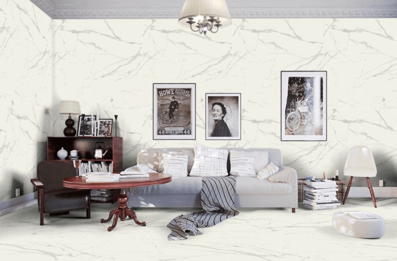 Gres wielkoformatowy marmur biały z szarymi żyłami Marazzi Grande Statuario Matt 120x120 36878
