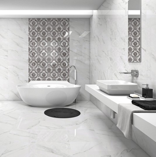 Płytki marmuropodobne białe Geotiles Agora Blanco 31,6x60 dms 45991
