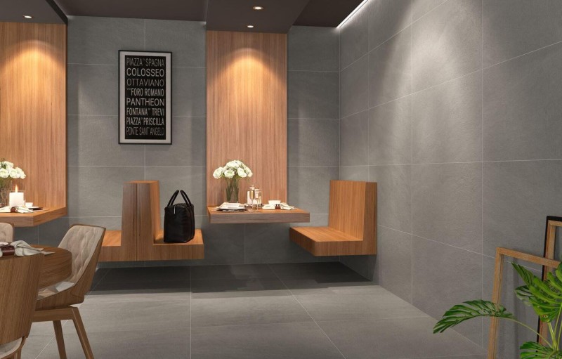 Płytki podłogowe szary kamień R 10 salon Saloni Petralava Gris EPK710 60x120 83182