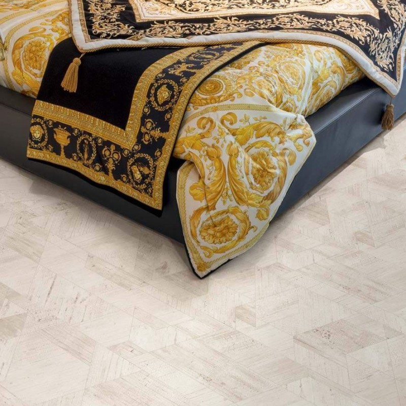 Płytki podłogowe postarzane białe beż przetarty patchwork Versace Ceramics Eterno White Patchwork 80x80 90898