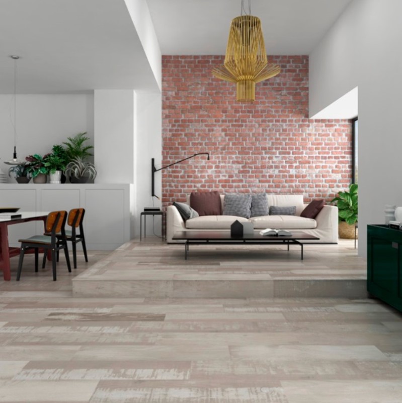 Płytki drewnopodobne beżowe Aparici Chalkwood Brown 24,75x99,55 66415