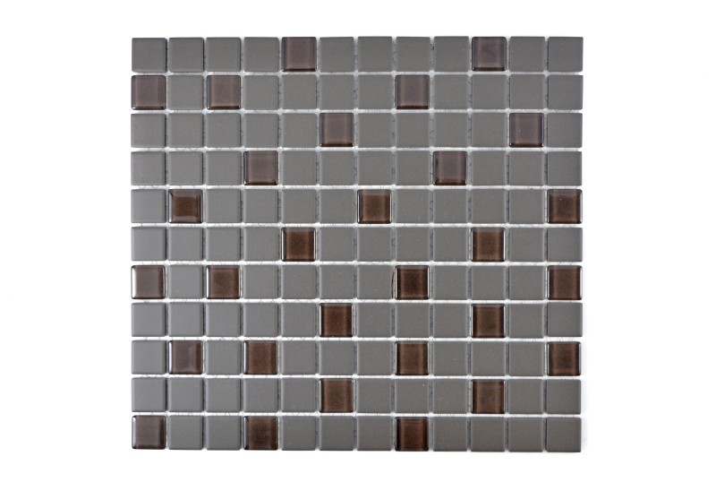 Mozaika mix ciemno-szara z brązową szklaną kostką Metropol MM 0577 32,6 x 30,0 80048