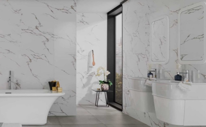 Płytki ścienne białe marmur połysk Porcelanosa Marmol Carrara Blanco P34705131 33,3x100 14768
