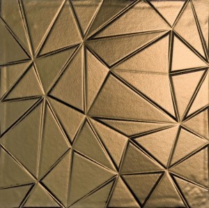 Mozaika 3D kamień brąz lustro romb Gardenia Orchidea Concept Stone Moz. RIL.TRI. ORO Bruno Medio 40 × 40