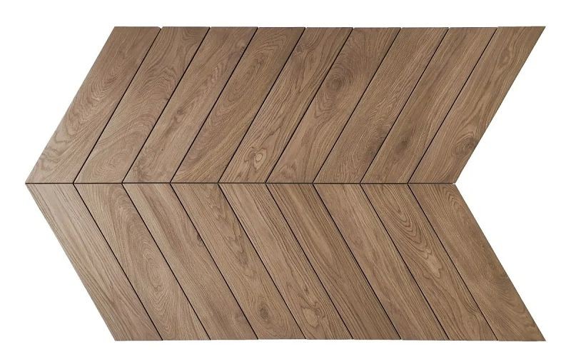 Emil Ceramica Mimesis Tabacco Chevron Nat. 11x54 EKPD płytki drewnopodobne jodełka 126123