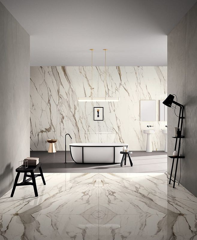 Fondovalle Infinito 2.0 Calacatta Gold Glossy 60x120 płytki gresowe imitujące marmur 131679