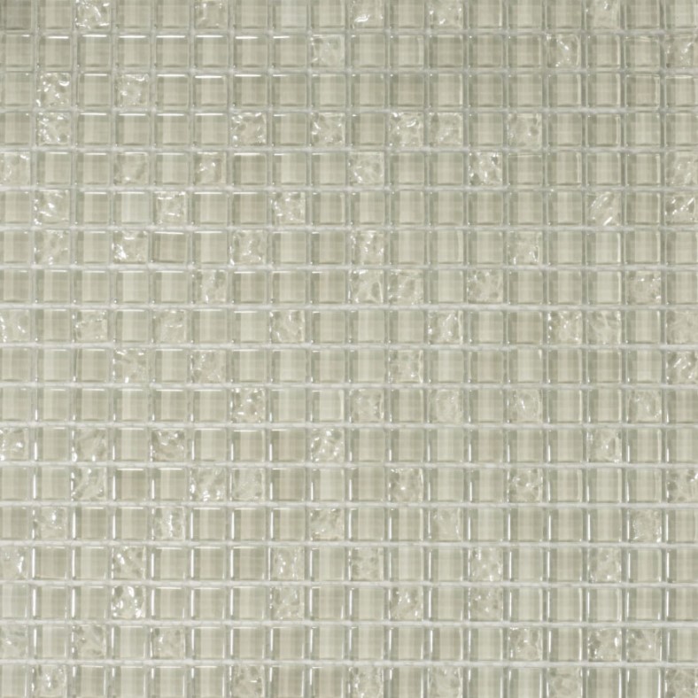 Mozaika biała przezroczyste szkło Dell Arte Silver White 30,5x30,5 30992