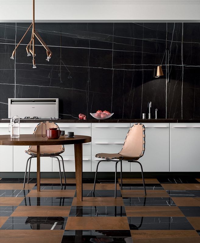 Fondovalle Infinito 2.0 Sahara Noir Glossy 120x120 płytki gresowe imitujące czarny marmur 106000