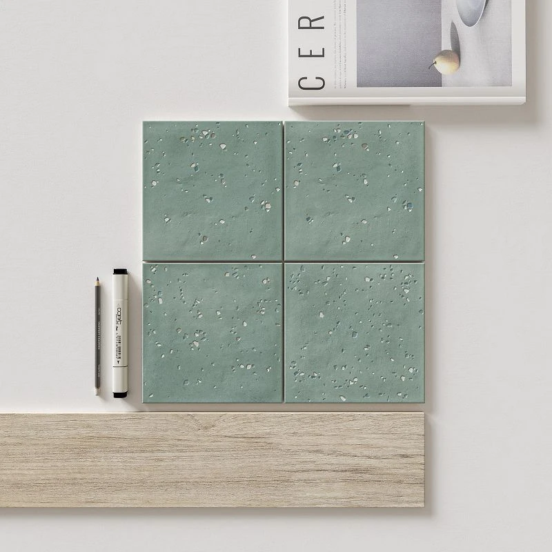WOW Pebbles Teal 15x15 płytki gresowe imitujące lastryko 156035