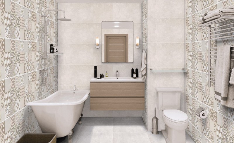Płytki ścienne jasno - szare beton Porcelanosa Toscana Caliza 45x120 15418