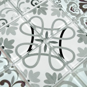 Mozaika szkło patchwork biała czarna szara Metropol MM 0567 30,0x 30,0