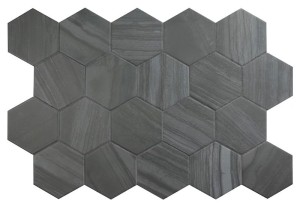 Equipe Lithos Dark 11,6x10,1 płytki gresowe heksagonalne imitujące kamień