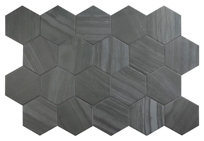 Equipe Lithos Dark 11,6x10,1 płytki gresowe heksagonalne imitujące kamień 127955